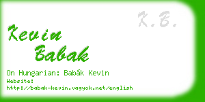 kevin babak business card